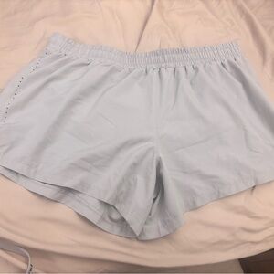 Light Blue Women's Elastic Waist Athletic Shorts
